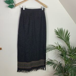 Willi Smith High Waist Fringe Hem Maxi Skirt 4